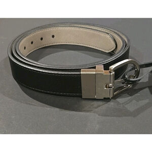Walter Hagen Black Belt Waist 40/42" Silver Buckle NWT Small Scuff Buckle (E-08)